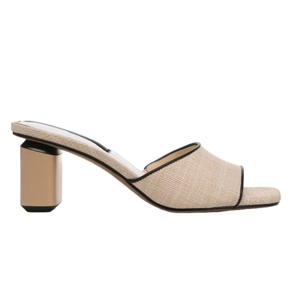 FRANCO SARTO NWOB Women's Linley Slide Sandal Heel Tan Size 6 Raffia - Picture 2 of 13